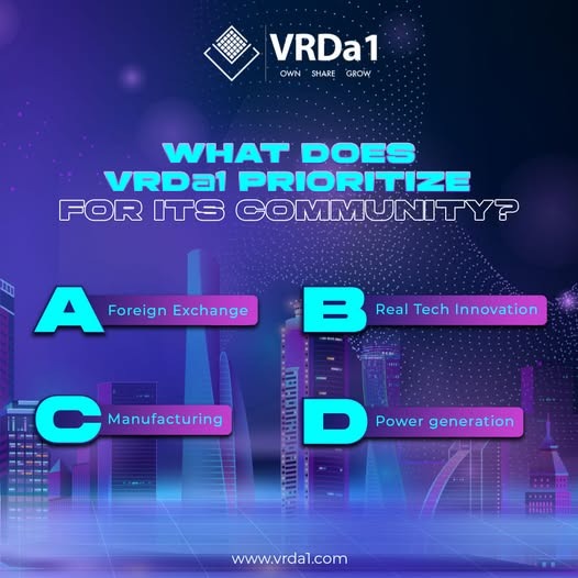vrda1com's tweet photo. At VRDa1, we value something above all else.
What is it?
Choose the right answer and let us know your community spirit!
#VRDA1
#proptech
#realtech
#FractionalOwnership
#authenticity
#NFT https://t.co/AEb996UUyY