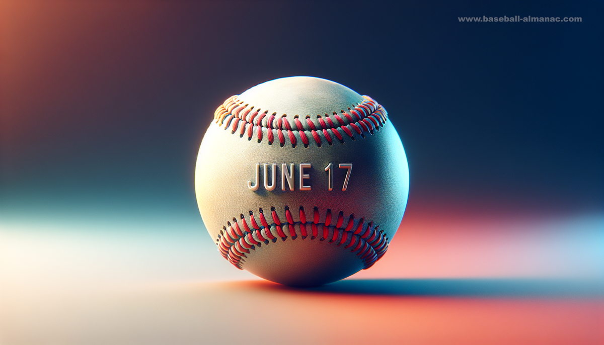 June 17th in baseball history: 41 players born, 25 legends remembered, 87 stepped onto the #MLB stage for first time, 57 took their final bow. Every date, a story, discover them all on #BaseballAlmanac! [baseball-almanac.com/history/today.…] ❤️⚾️