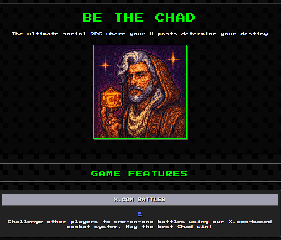 Unc_MattEth's tweet photo. GM!

Please check out the free to play game I made! 

CHAD BATTLES 

How To Play - 
1) Log into the website
2) Make a Chad with a post command to the game bot @RollMasterChad 
3) Battle other Chads right here on X!
4) Earn Rewards and Chadcoin!
5) Be The Chad