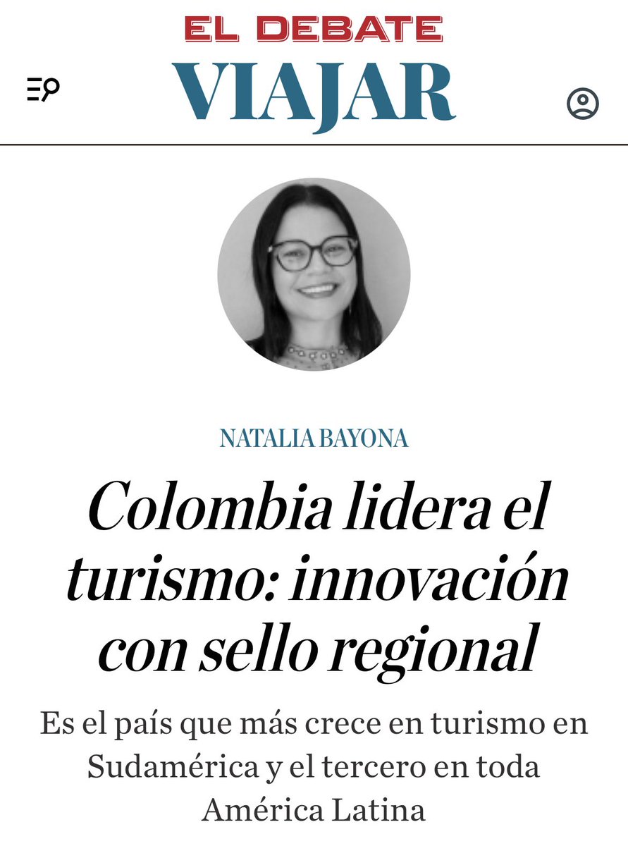 NataliaBayona's tweet photo. ."Colombia lidera el #turismo innovador en Latinoamérica 🇨🇴, creciendo más rápido que la media (+37 %) y atrayendo inversión extranjera. 

Hoy más que nunca, la agenda para garantizar seguridad, #innovación social y educación debe ser prioridad para sostener el crecimiento" https://t.co/7iNA2uzejS