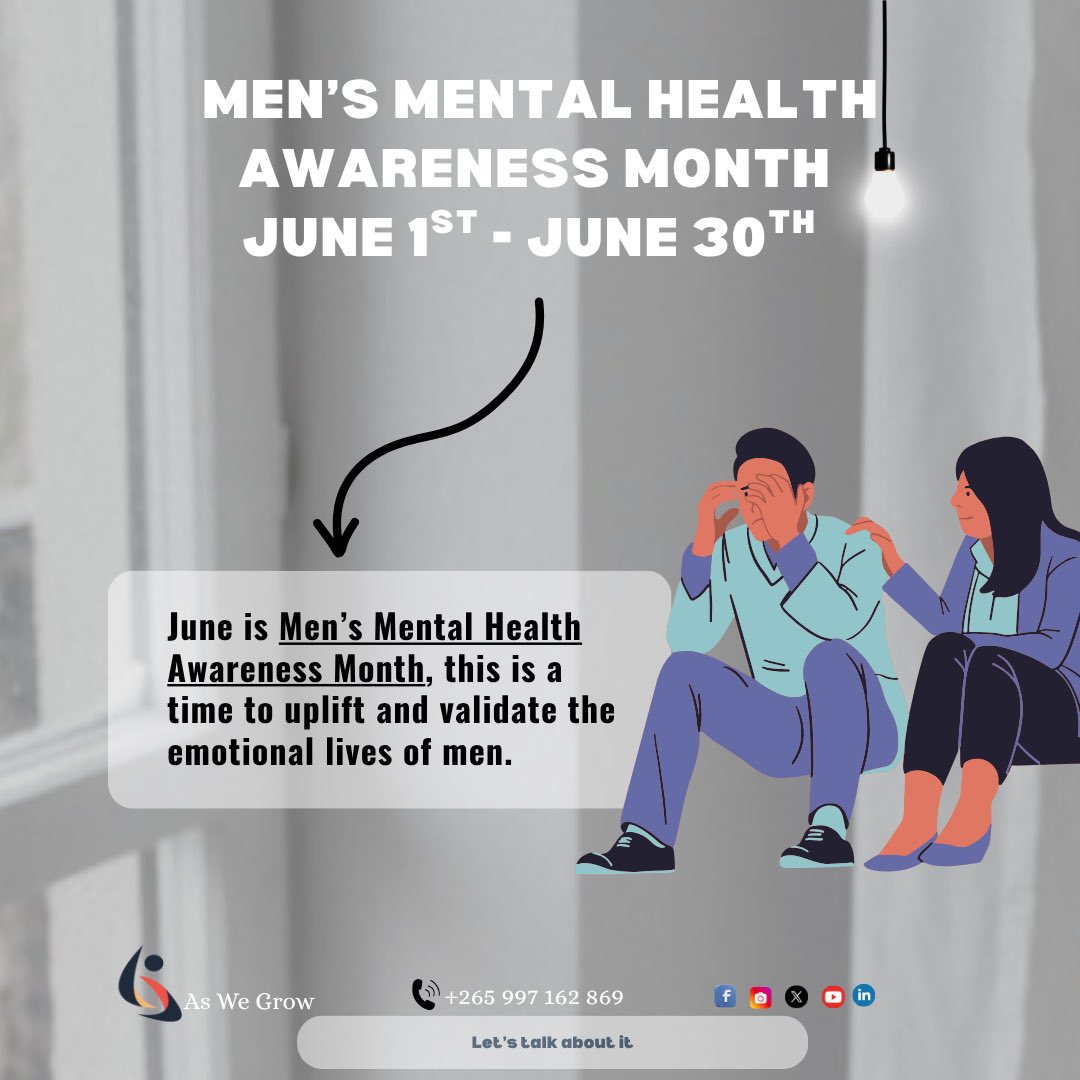 aswegrow3's tweet photo. Let’s break the stigma! Men’s Mental Health Awareness Month is a great opportunity to encourage open conversations, support, and understanding.
#mentalhealth 
#mensmentalhealthawareness https://t.co/7wiAXB2aGr