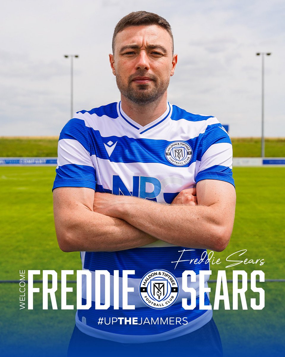 Maldon & Tiptree FC (@maldontiptreefc) on Twitter photo SEARS IS A JAMMER 🎯
We are thrilled to announce that Freddie Sears has agreed terms ahead of next season, joining us from <a href="/ChathamTownFC/">Chatham Town</a> 🤝
The experienced striker and former <a href="/WestHam/">West Ham United</a> man netted 21 goals for Chatham last season and is another exciting addition to the squad 💥 SEARS IS A JAMMER 🎯
We are thrilled to announce that Freddie Sears has agreed terms ahead of next season, joining us from <a href="/ChathamTownFC/">Chatham Town</a> 🤝
The experienced striker and former <a href="/WestHam/">West Ham United</a> man netted 21 goals for Chatham last season and is another exciting addition to the squad 💥