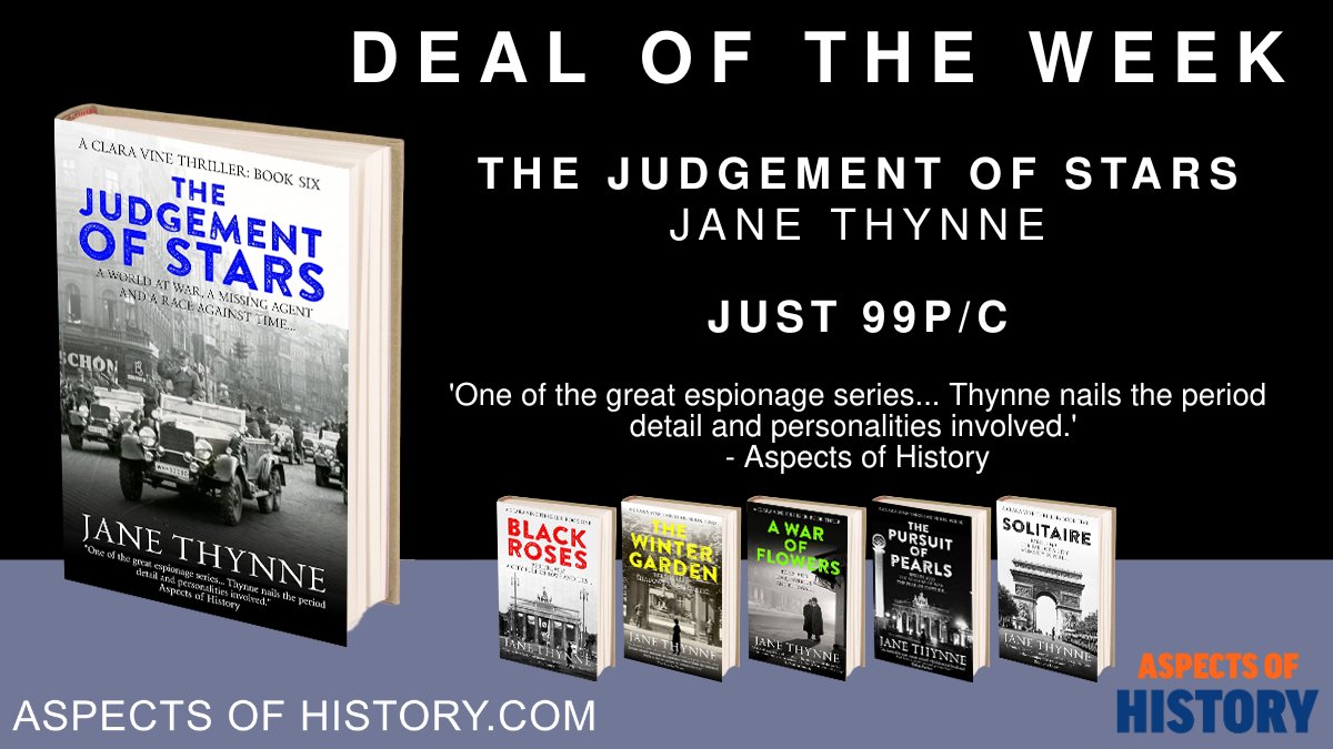 Aspects of History (@aspectshistory) on Twitter photo Deal of the Week
The Judgement of Stars, by <a href="/janethynne/">Jane Thynne/C.J.Carey</a>
Just 99p/c
"One of the great espionage series."
<a href="/CriFiLover/">CrimeFictionLover</a>
All other titles in series are 99p/c Deal of the Week
The Judgement of Stars, by <a href="/janethynne/">Jane Thynne/C.J.Carey</a>
Just 99p/c
"One of the great espionage series."
<a href="/CriFiLover/">CrimeFictionLover</a>
All other titles in series are 99p/c