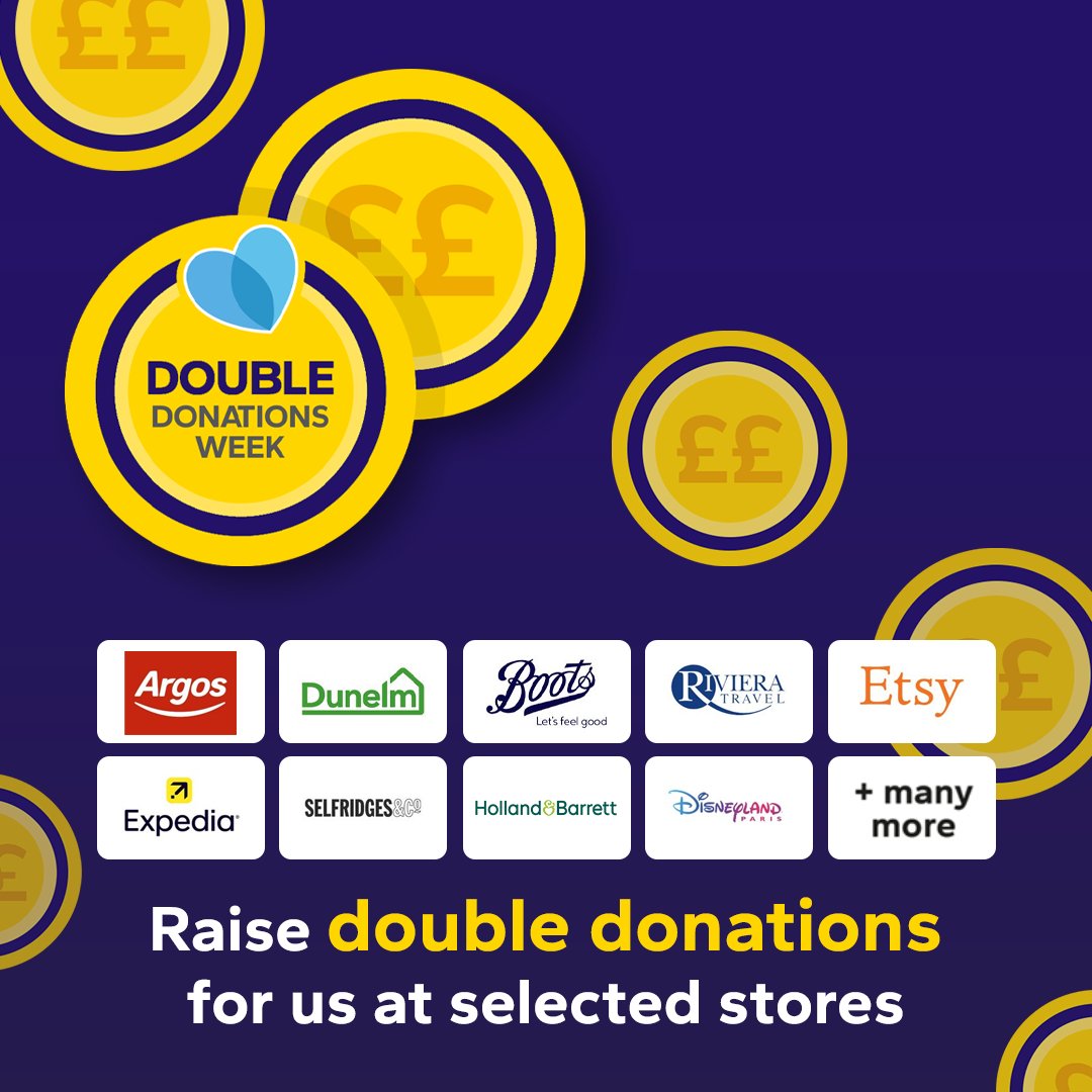This week selected retailers are offering double, triple, or even 5x donation rates on Give as you Live. This means increased donations, at no extra cost to you but is time limited - offer starts today and ends 22nd June. tinyurl.com/3yyyvnbh