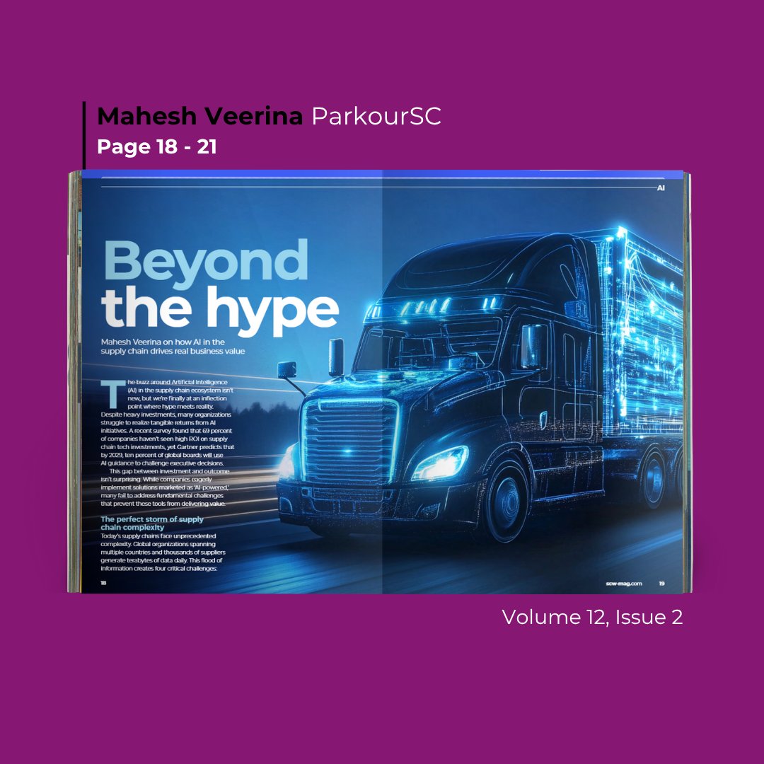 AI isn’t here to replace your team. It’s here to amplify them.

At ParkourSC, CEO Mahesh Veerina highlights a new era for AI in supply chains. One that filters noise, predicts disruptions, and empowers humans.

ow.ly/LEL050W6Vto