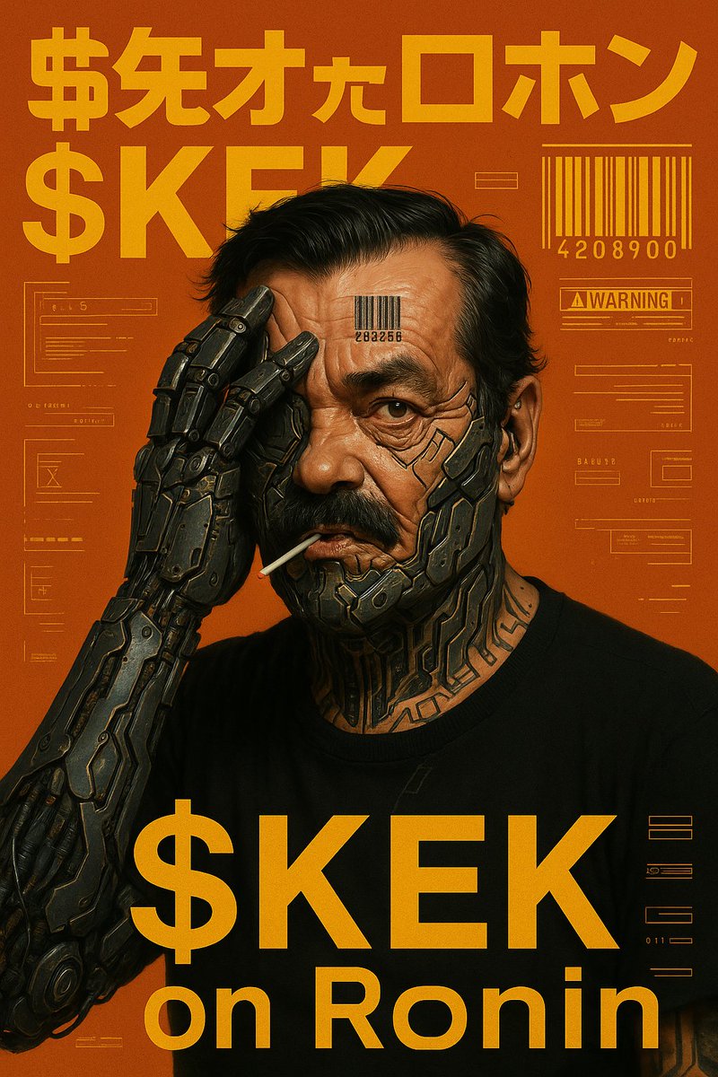 $KEK enters the future with a lollipop, a barcode, and $KEK running through his circuits.

This ain’t just a portrait, it’s a warning