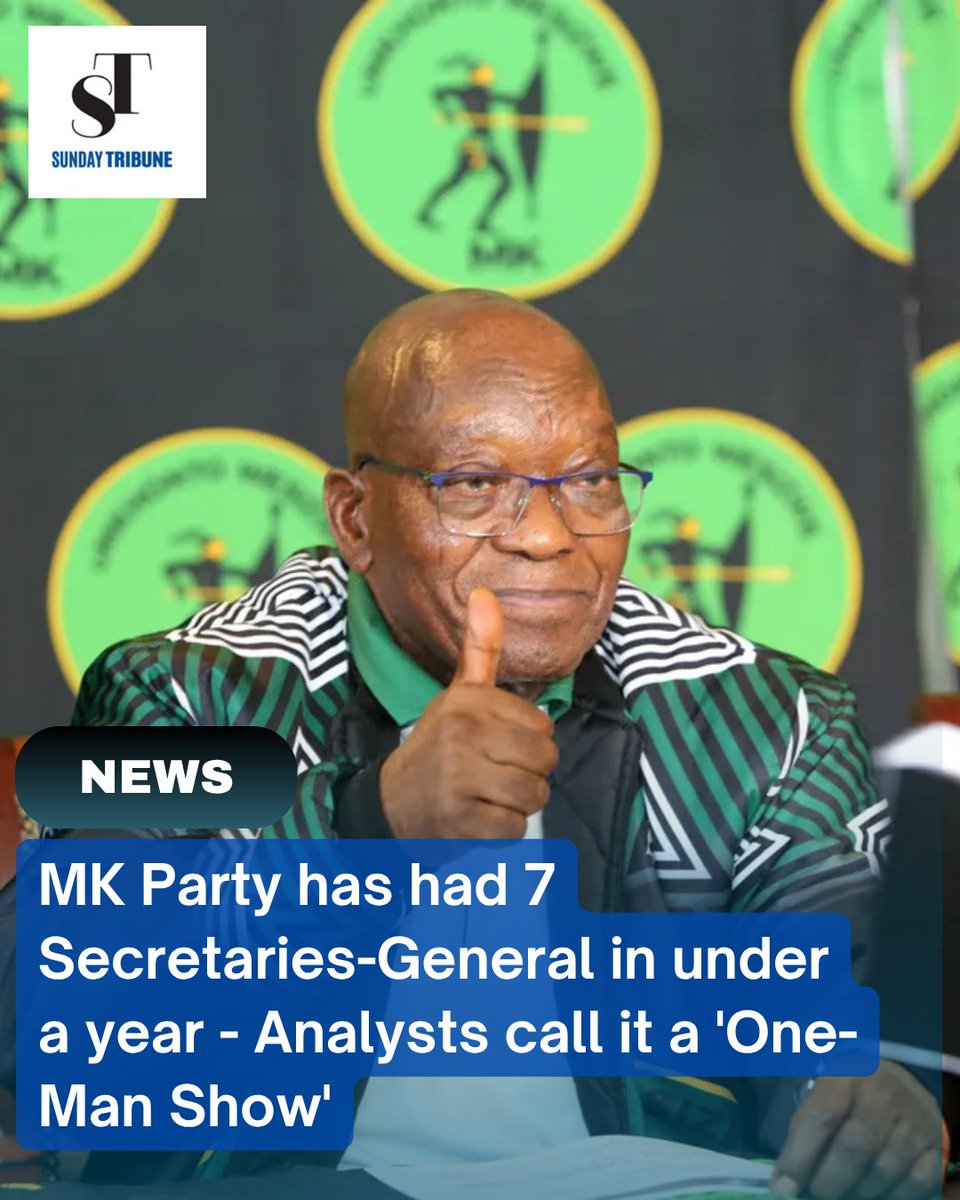 Jacob Zuma's MK Party has had 7 secretaries-general in under a year! Analysts call it a 'one-man show,' raising alarms about instability and autocratic control.

 Read more: iol.co.za/news/politics/…

#MKParty #JacobZuma #PoliticalCrisis #SouthAfrica #AshleyOgle