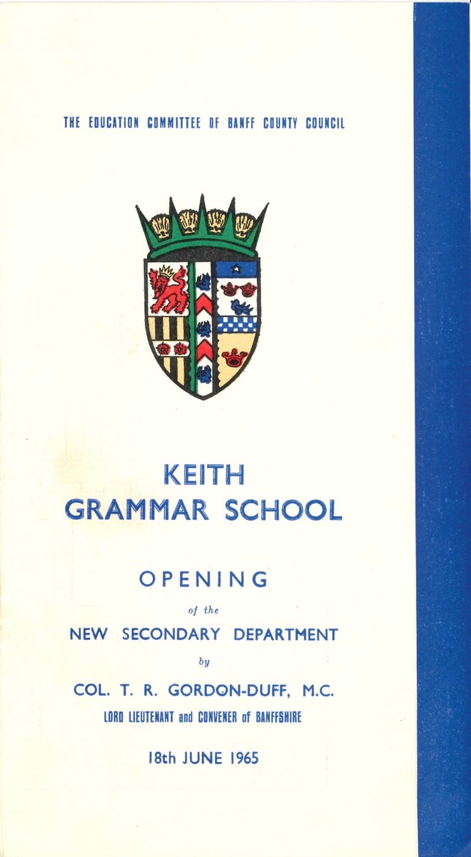 KeithGrammarLRC's tweet image. 60 yeas ago today the present Keith Grammar School building was opened. Here are a few photos and description of the school, plus a link to a special souvenir edition of the 1965 school magazine which has more photos and information kadhg.org.uk/d/wp-content/u… @KeithGrammar