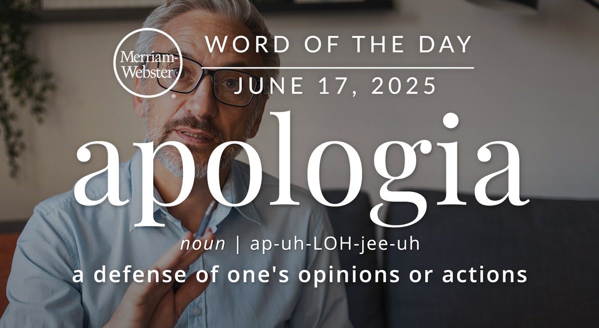 The #WordOfTheDay is ‘apologia.’
ow.ly/kBEt50Wa9eX
