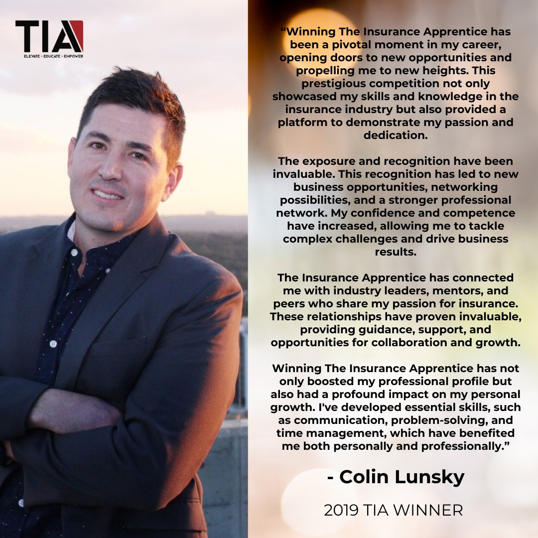 🚀 “TIA propelled me to new heights.”

For Colin Lunsky, it meant recognition, growth &amp; lifelong connections - a moment that shaped both his professional and personal evolution.

#TIA2025 #TIAAlumni