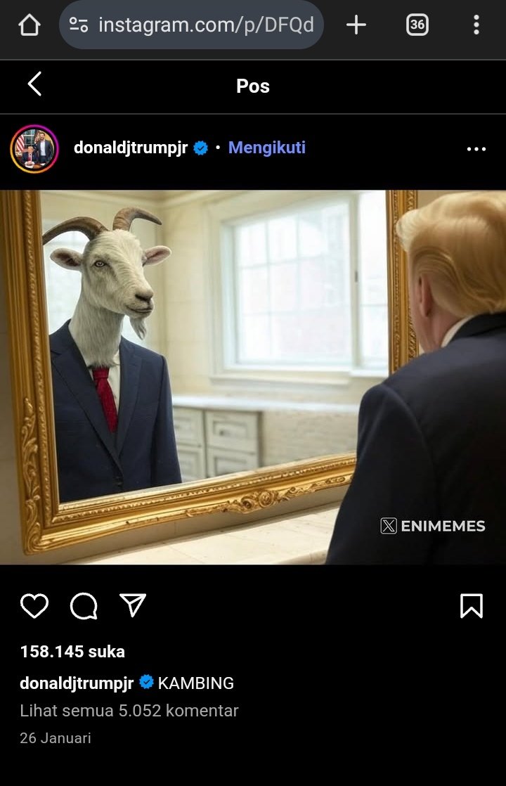 64ntenq's tweet photo. @yo2thok https://t.co/GHfELvwV2f melihat postingan di instagramnya ini saya sdh curiga bahwa ini adalah simbol dan kode trump siap mengorbankan dirinya layaknya seekor kambing dan krn dia presiden maka negaranya pun akan terseret untuk dikorbankan. Pax Americana berganti  Pax Judaica. https://t.co/XCCIFJuDjs