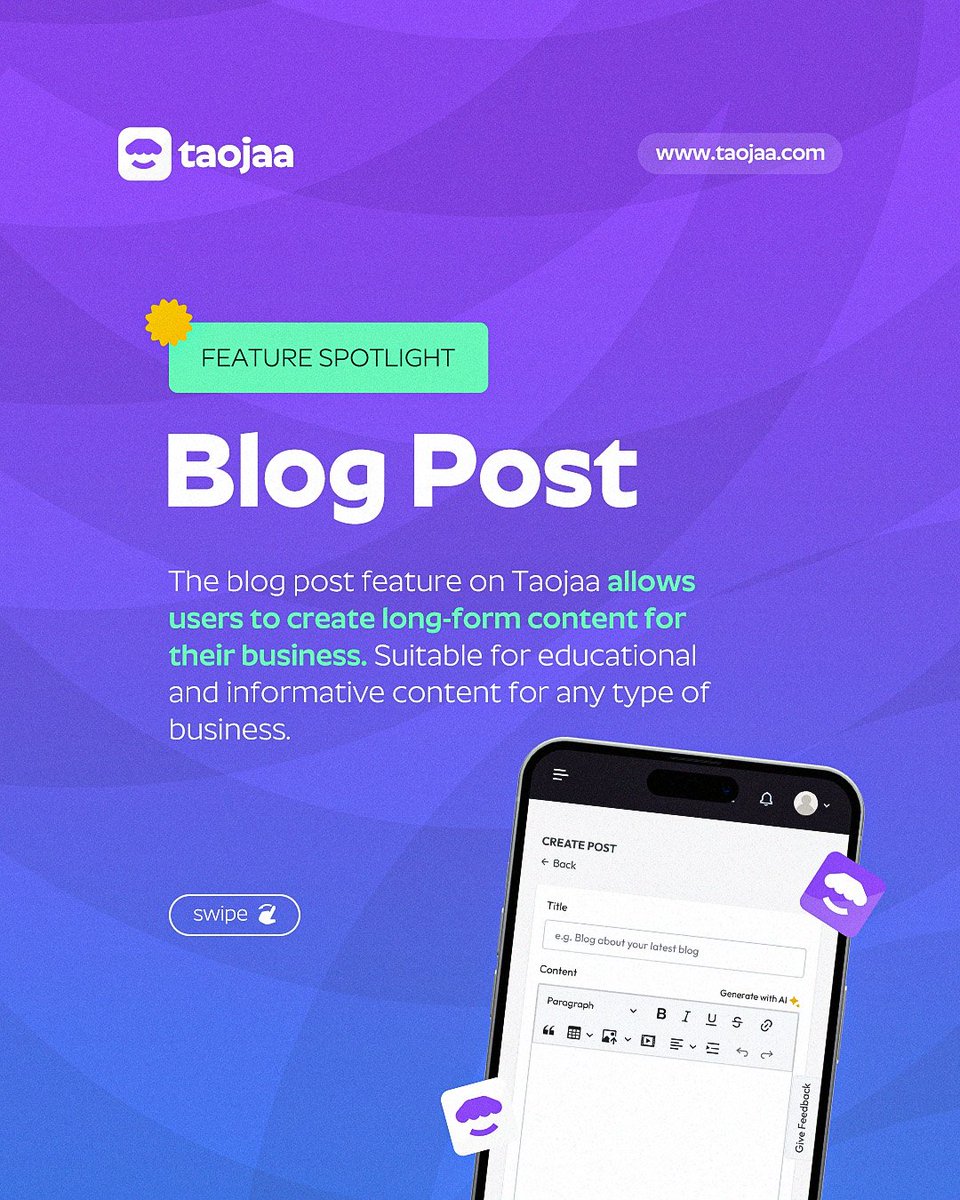 taojaaHQ's tweet photo. Why use medium for your business blogging when you can do that on Taojaa? 😎

Link in bio!

#Taojaa #DigitalCommerce https://t.co/iRdaozSPeI