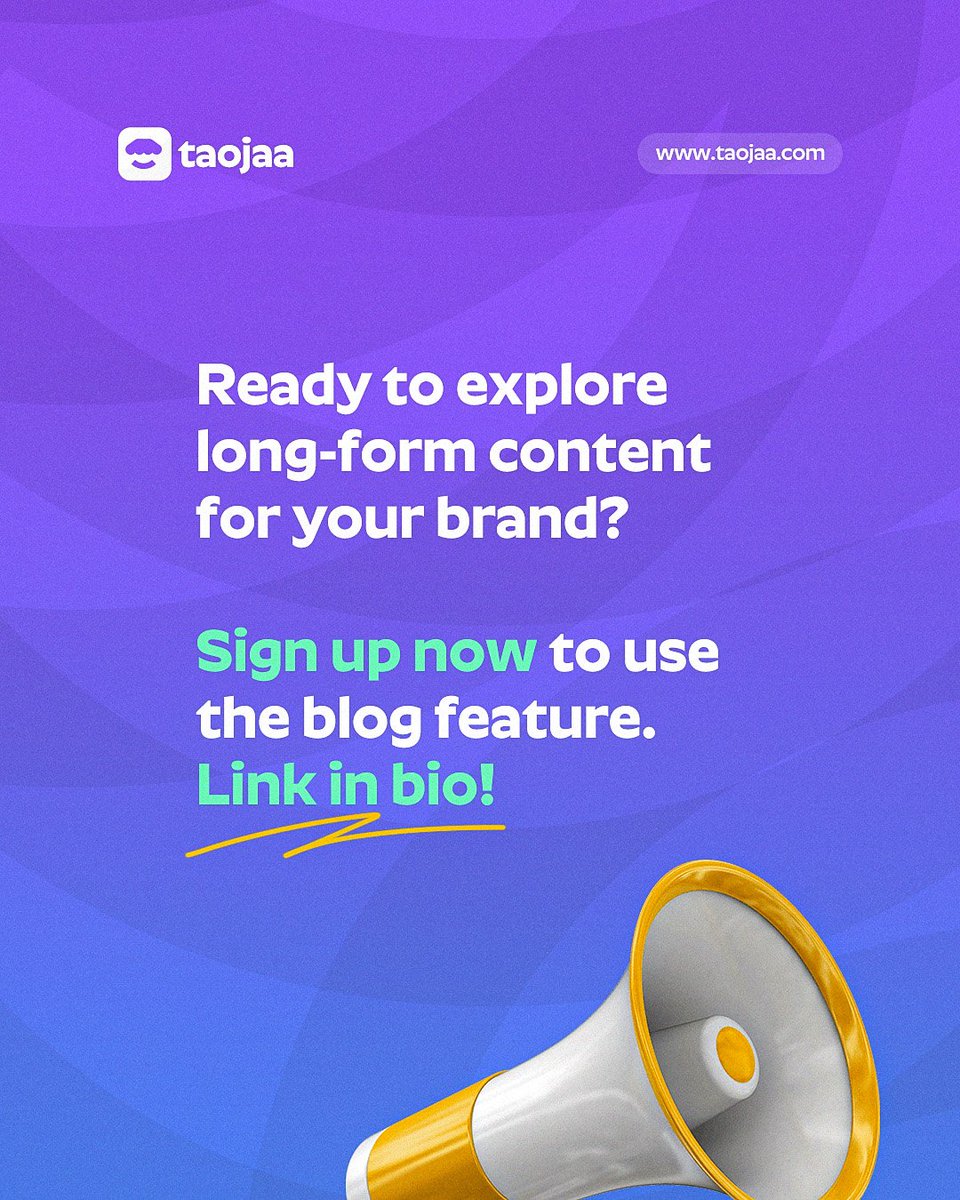 taojaaHQ's tweet photo. Why use medium for your business blogging when you can do that on Taojaa? 😎

Link in bio!

#Taojaa #DigitalCommerce https://t.co/iRdaozSPeI