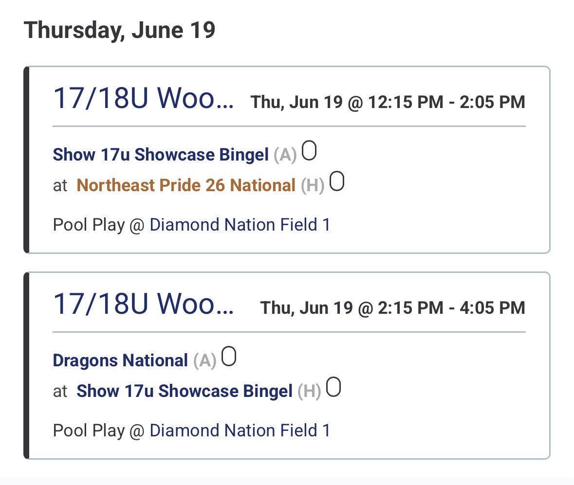 Here is my schedule for the next few days at <a href="/DiamondNationNJ/">Diamond Nation</a>