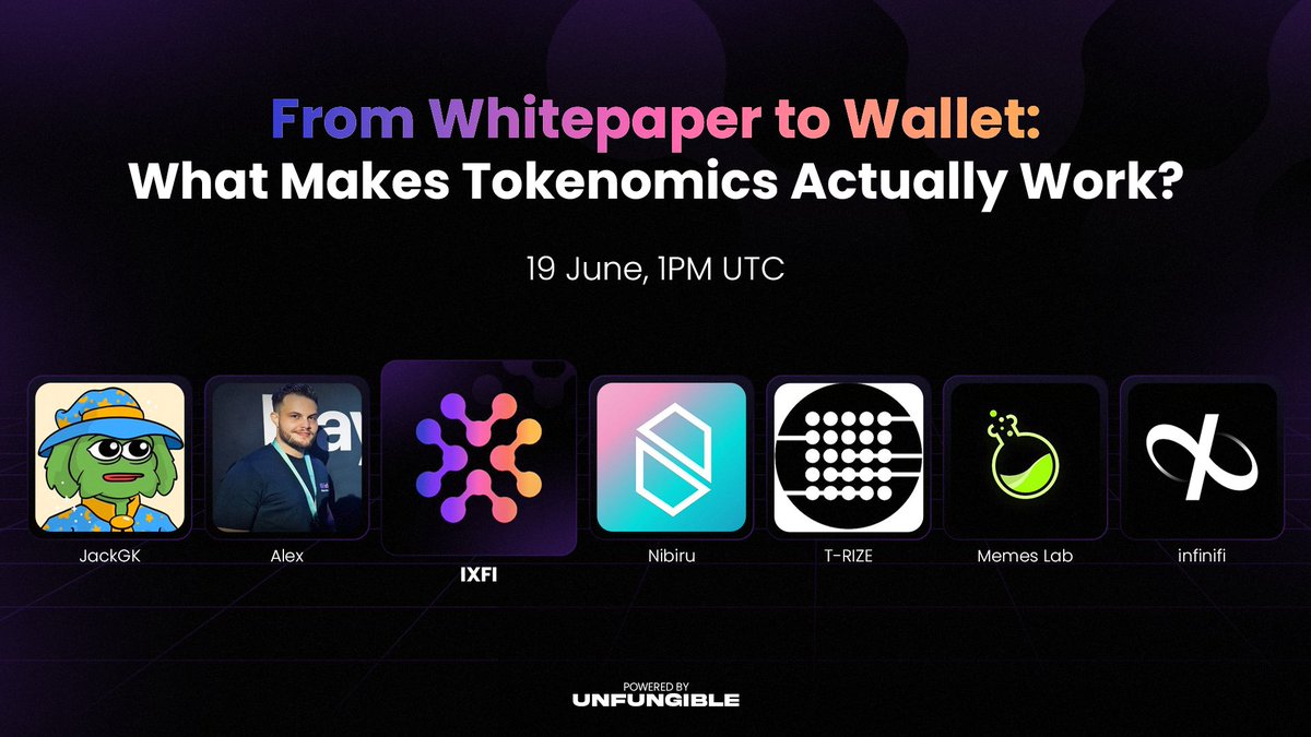 A good token can power ecosystems. A bad one? It drains them.

Let’s talk tokenomics, what works, what fails, and how $IXFI is being built differently.

Join us for an 𝕏 Space on June 19 at 1 PM UTC.

Set a reminder in the comments ⤵️