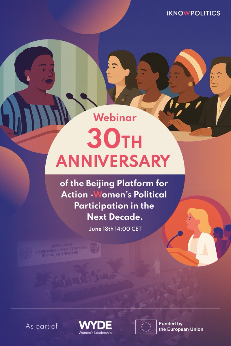 iKNOW Politics (@iknow_politics) on Twitter photo 📢 Join us tomorrow at 14:00 CET for a #Beijing30 webinar!
🔹30 years after the Beijing Platform, what’s next for women in politics?
💬Hear from global experts & youth voices
📍Hosted by <a href="/iKNOW_Politics/">iKNOW Politics</a> #GenderEquality #WomensLeadership
🔗 Register here us06web.zoom.us/meeting/regist… 📢 Join us tomorrow at 14:00 CET for a #Beijing30 webinar!
🔹30 years after the Beijing Platform, what’s next for women in politics?
💬Hear from global experts & youth voices
📍Hosted by <a href="/iKNOW_Politics/">iKNOW Politics</a> #GenderEquality #WomensLeadership
🔗 Register here us06web.zoom.us/meeting/regist…