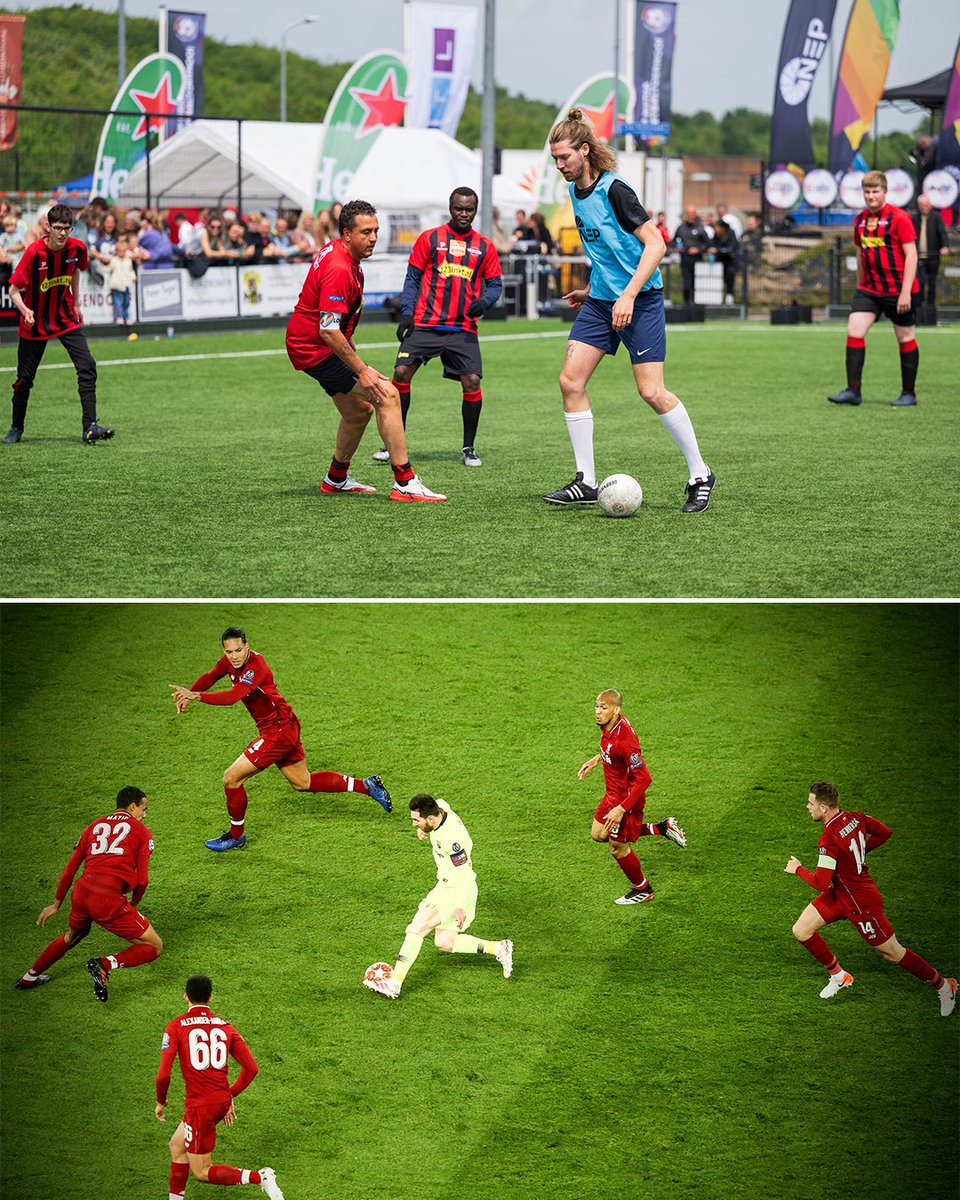 Meegedaan aan voetbaltoernooi. Leuk plaatje gemaakt door een collega van mij in actie. Zoek de verschillen!