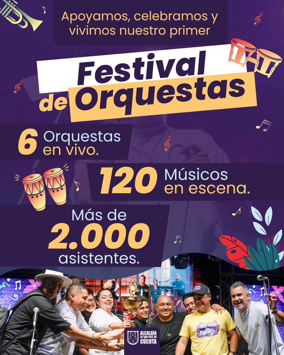 🎶 Apoyando y celebrando con nuestros artistas el escenario se convirtió en una gran fiesta que alegró miles de corazones cucuteños.

💛 Así fue nuestro primer Festival de Orquestas: una celebración que demostró que en Cúcuta, la cultura no se improvisa... ¡se vive con fuerza!