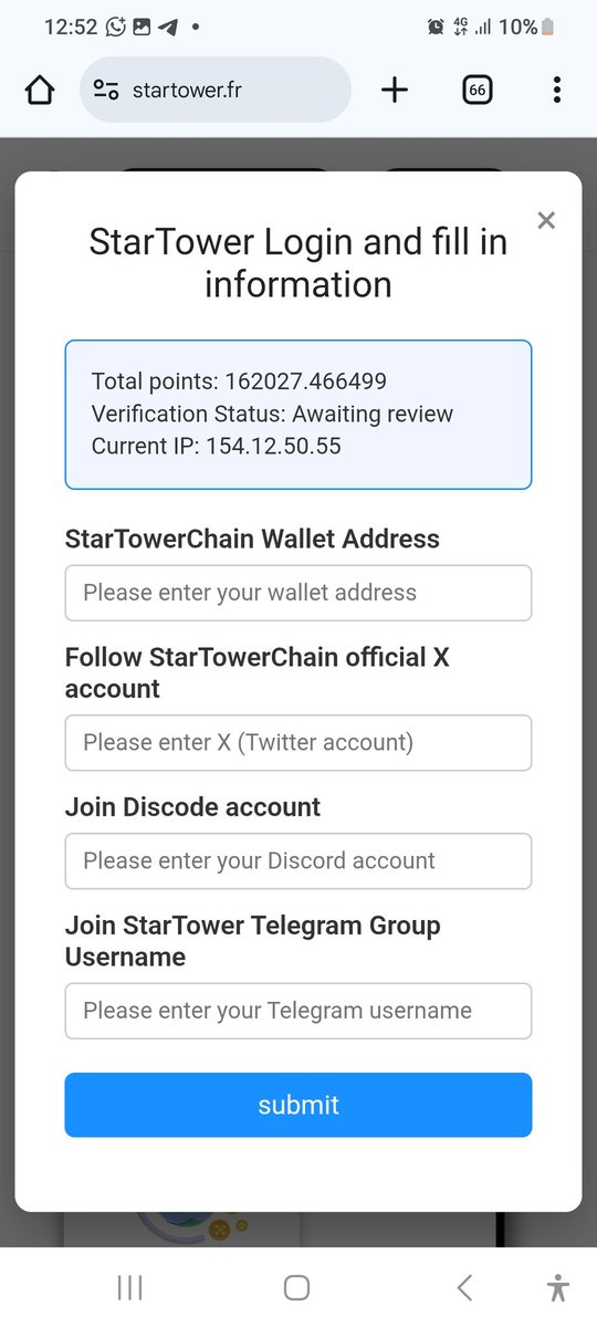 Digitexceo1's tweet photo. 🚨 Startower KYC Update
The site is now a bit more stable — you can continue your KYC!
✅ I just completed mine. Don’t wait!
📌 Make sure to follow all their social media handles
📝 Submit your usernames correctly during the process.
#StarTower #KYC #AirdropLoading #CryptoUpdate https://t.co/a0gCo7lZEu