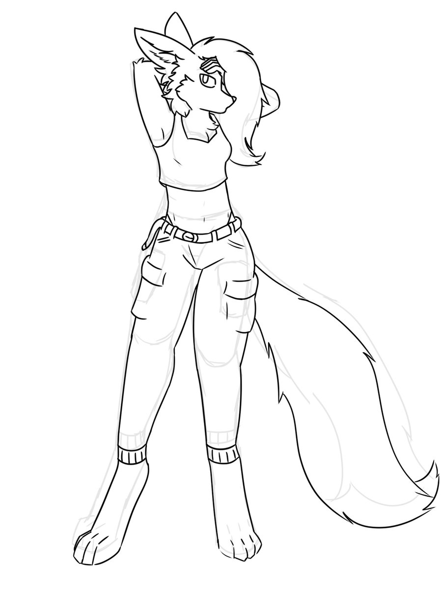 I'm in love with that pose, I'm sorry for basically tracing but once I colour it I'll make sure to again repost it, and on fA to link to you (besides my signature will be acknowledged QwQ)