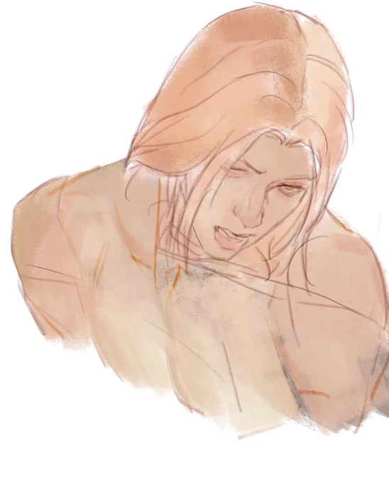 Gave blacksmith Mairon a new hairstyle idea, quick sketch