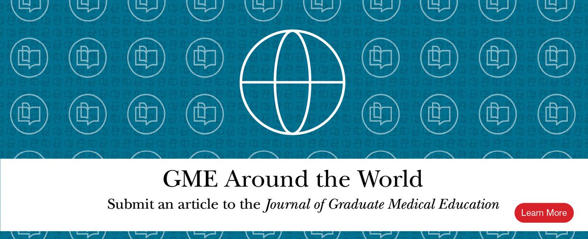 To all #GME #PGME scholars around the world, are you looking to publish your research? Consider submitting an article to <a href="/JournalofGME/">JGME</a> for its "GME Around the World" section to contribute to global #MedEd scholarship. Learn more: acgme-i.org/newsroom/gme-a…
#ACGMEI #JGME #MedX