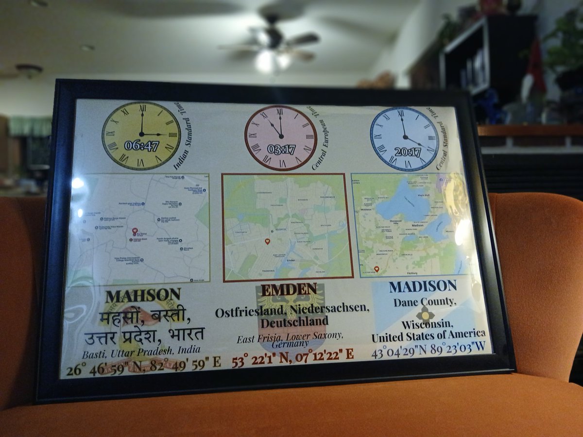 amitpal's tweet image. Got a great #FathersDay's gift from my daughters marking all the central places in my life (in order, my village of origin, my place of birth, and my home for the last many years)! #India #Germany #UnitedStatesofAmerica