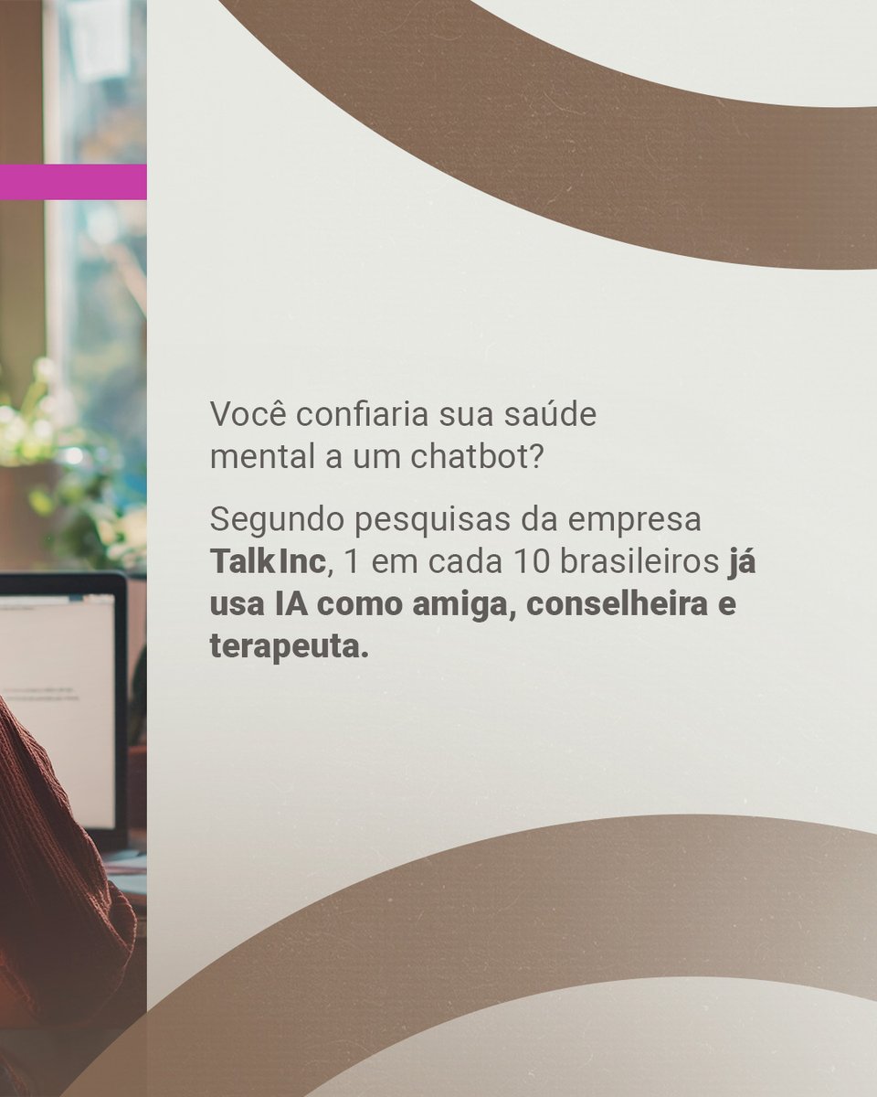 LabHackerCD's tweet image. Você confiaria sua saúde mental a uma IA? 🧠💻
No Brasil, muita gente já usa chatbots como amigos, conselheiros e até “terapeutas”.
Mas será que isso faz bem? Quais os prós e os riscos? 🧐
#LABHacker #LABHackerCD #InteligenciaArtificial #Terapia #Inovação