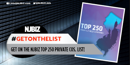 NJBIZLists's tweet image. #GetOnTheList! We are accepting submissions for the #NJBIZ 2025 #Top250 Private Cos. list! Make sure your company is on the list: bit.ly/3Dsqofw Contact lists@njbiz.com for more info