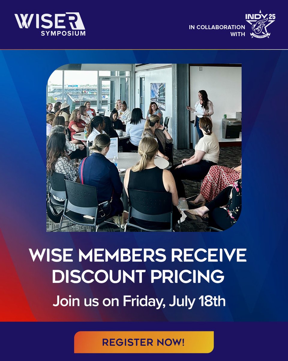 Copy: 🚨Attention WISE Members🚨Take advantage of an exclusive opportunity to attend the WISE/R Symposium right here in Indianapolis for a discounted price!

Register now: bit.ly/4kHh5vR (IG Version: Register now using the link in our bio.)