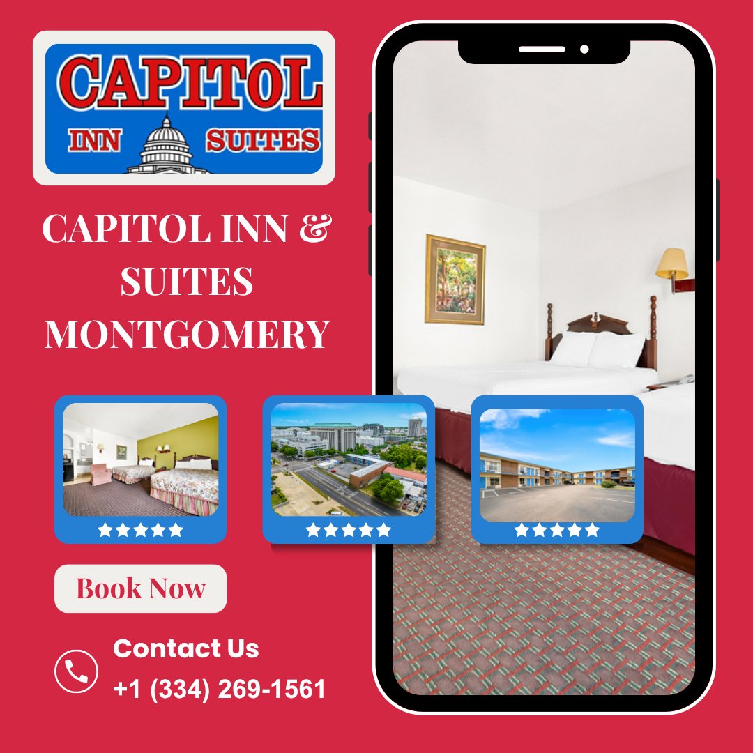Indulge in comfort and warmth during your next stay! ✨🏨 Book your perfect getaway and unwind in style.
capitolinnmontgomery.com
Call: +1 (334) 269-1561
#StayComfortable #RelaxInStyle #HotelVibes #BookYourStay #UnwindAndRelax #TravelComfortably #EscapeInComfort #VacationMode