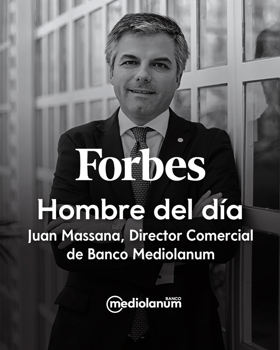 Crecer es rodearte de personas que creen en lo que haces. <a href="/Forbes_es/">Forbes_es</a> ha destacado a Juan Massana, nuestro nuevo Director Comercial en Banco Mediolanum, como Hombre del Día. Y no es para menos.
<a href="/JuanMassana1/">Juan Massana</a> no es nuevo en casa: empezó como Family Banker, creció liderando equipos