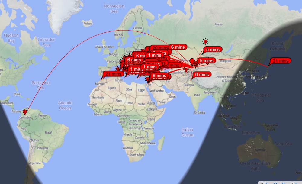 hb9dur's tweet image. Wow! Enjoyed a bump in the MUF.
HK3W-EX0DX #6m QSO for a distance of +13800 km 
Maybe a newone?
Now @HK3W  is calling without any answer... The #magicband