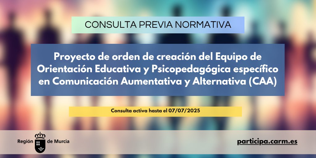 Nueva consulta previa normativa en participa.carm.es | Enlace: consultas.carm.es/index.php/2504……………… |   #participaciónciudadana