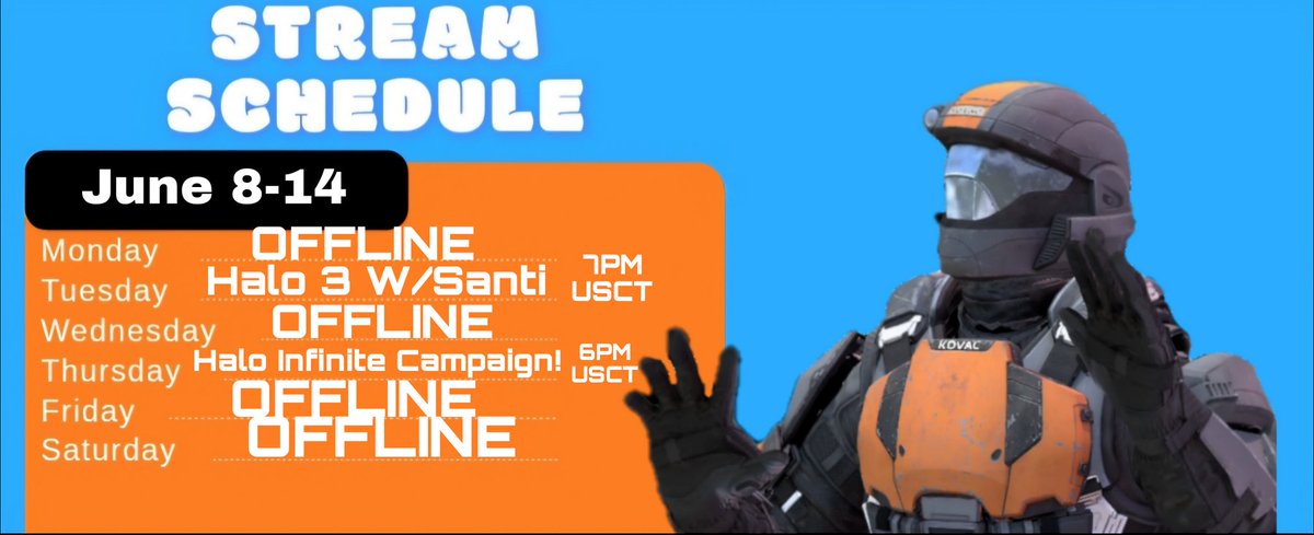 Kovac1928's tweet photo. Got a little #haloweek going on! Excited to collab with @A279Santiago again! Hope to see you all there tonight!
#Vtuber #ENVtuber #kovac #odst #Halo #English #streamer #twitch #twitchstreamer #Christian #christianvtuber https://t.co/zwHUOGt57s