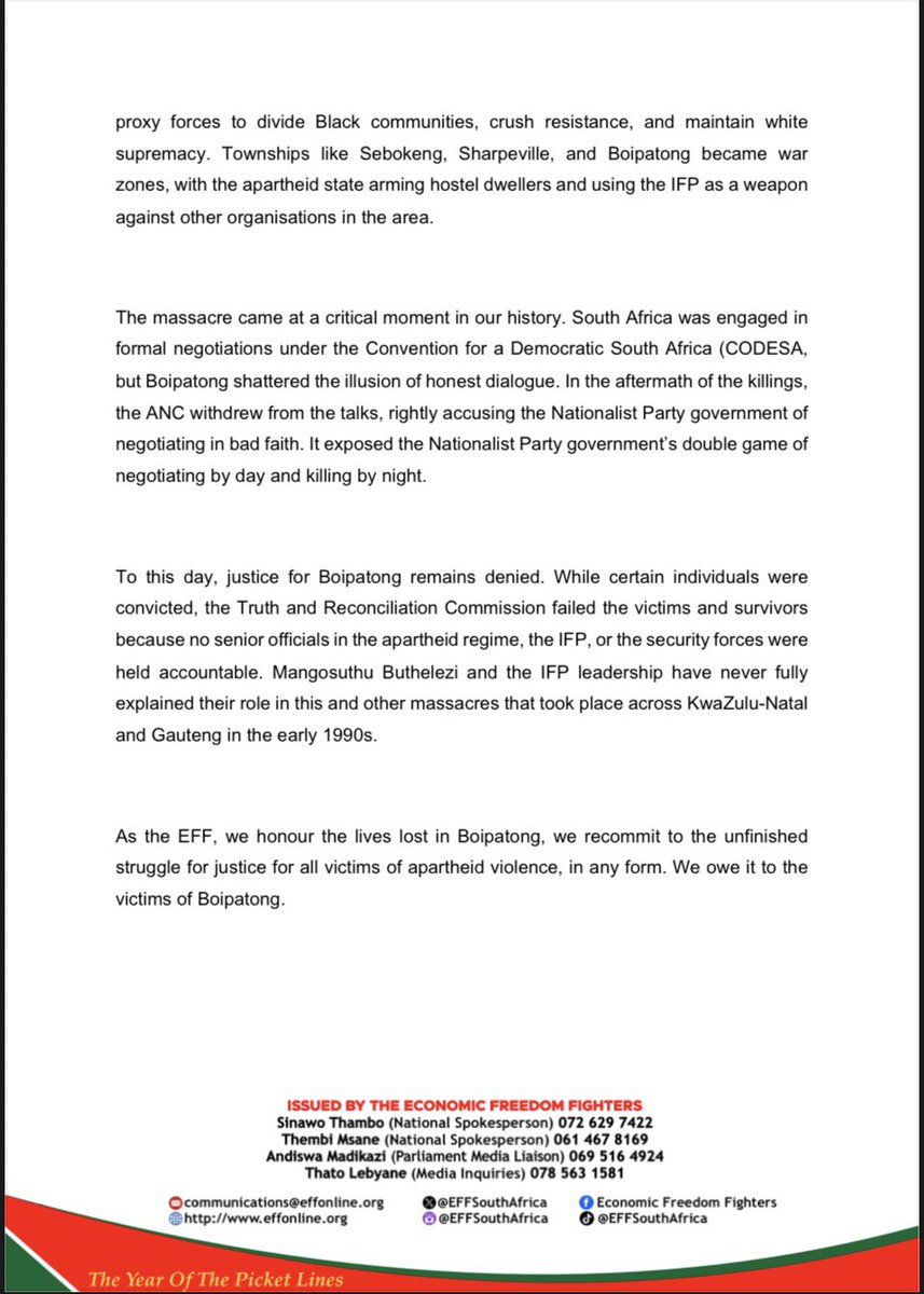 Economic Freedom Fighters tweet media