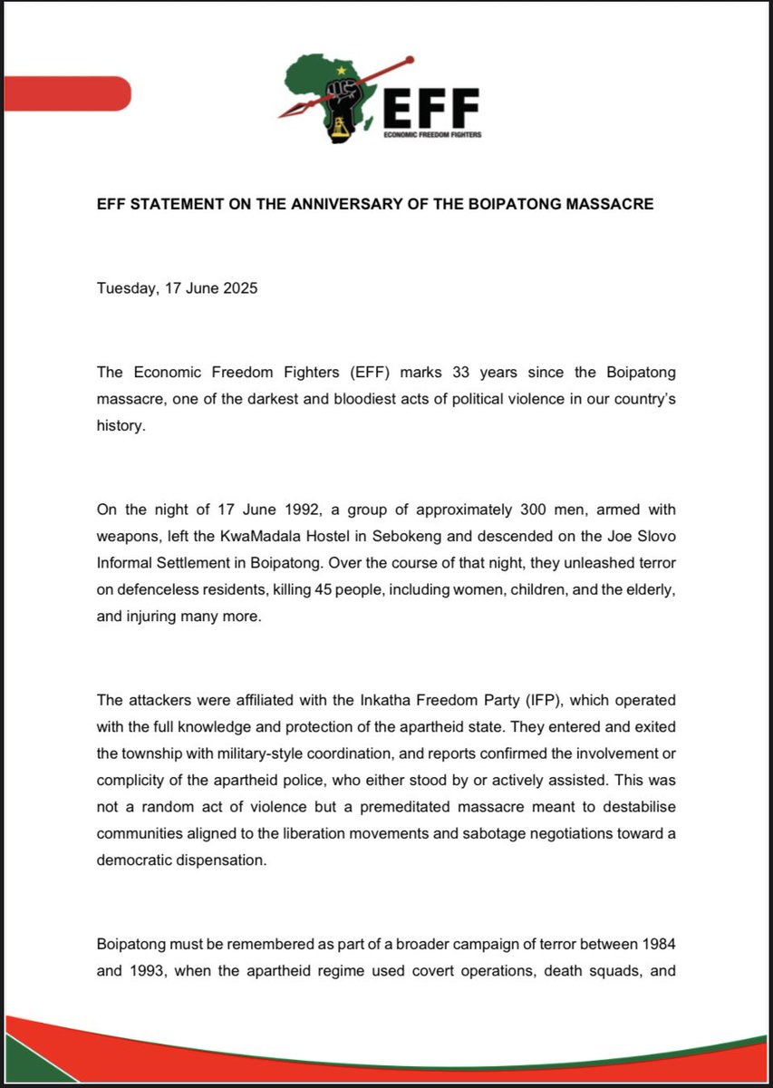 Economic Freedom Fighters tweet media