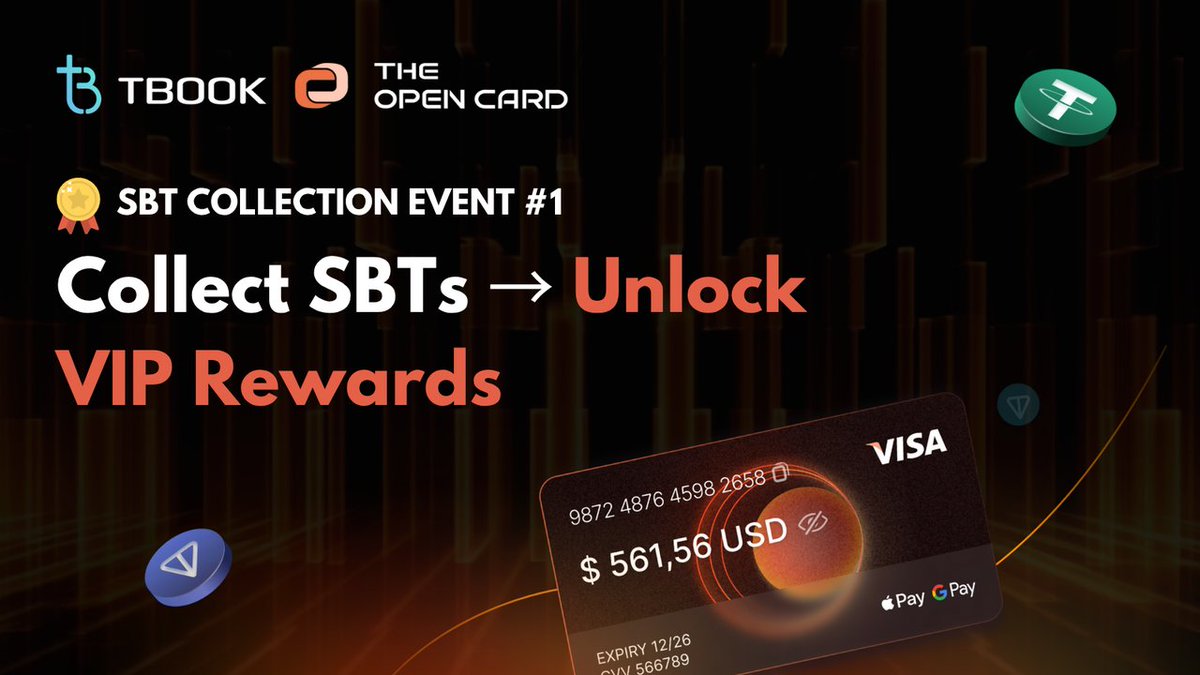 🔥 <a href="/realtbook/">TBook</a>  x <a href="/TheOpenCard_ai/">TheOpenCard</a> Joint SBT Airdrop is LIVE!

Claim your exclusive SBT now &amp; unlock:
✅ 20% off TheOpenCard (Pay with crypto like cash!)
✅ Priority access to TON airdrops &amp; TOC rewards
✅ Web2 + Web3 VIP perks

The more SBTs you collect, the BIGGER the rewards! 🚀