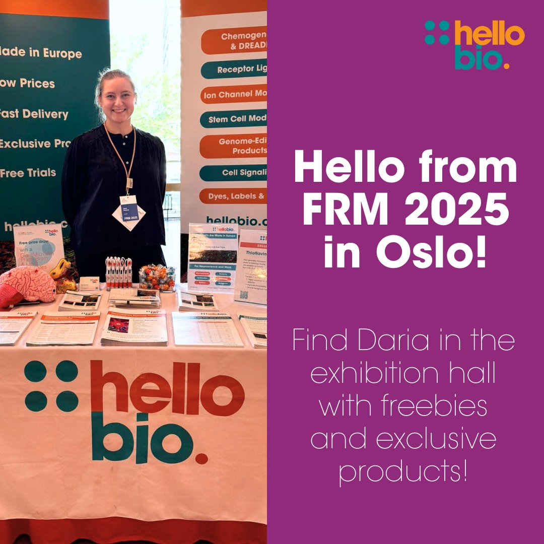 hello_bio's tweet image. We're having a fantastic time in Oslo at the FENS Regional Meeting 2025! If you're at the event, be sure to pop over to the exhibition hall where Daria is waiting with free gifts, exclusive product info, and a great prize draw! See you there! #FRM2025 @FRM2025Oslo #Neuroscience