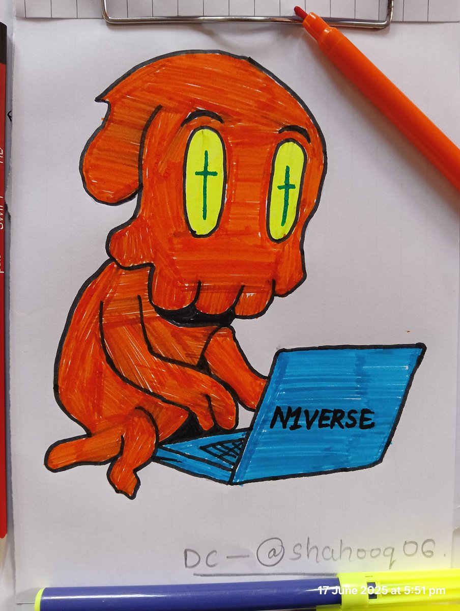 0x_SQB's tweet photo. ๐ปโจ Just a little octopus coding its way through the N1VERSE ๐ง ๐ฅ @N1Verse_
๐จ Handmade with love โค๏ธ
Hope u liked this @0xdealer1
#FanArt #N1Verse #DigitalCreatures #ArtistOnX #HandDrawn #Web3Vibes https://t.co/XM61N7DkJ4