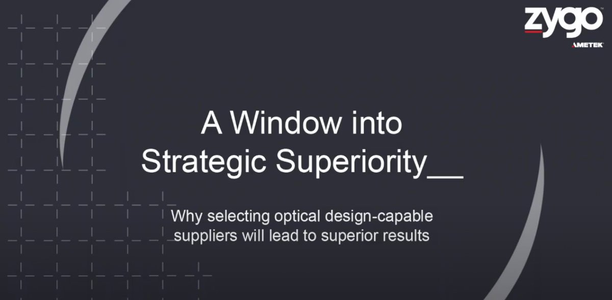 Next up in our On-Demand Webinar Series... A Window into Strategic Superiority: Why Selecting Optical Design-Capable Suppliers Will Lead to Superior Results

Register and Watch 
ow.ly/jmGx50Wa8UJ