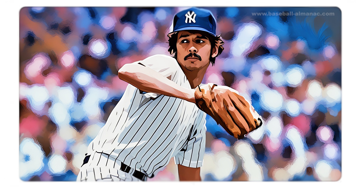 June 17, 1978, Ron Guidry was electric, striking out 18 Angels—a Yankees record that still stands! 🔥 Louisiana Lightning topped legends Bob Shawkey (15 in 1919) &amp; Whitey Ford (15 in 1959) to claim his spot in history. More on #BaseballAlmanac! ⚾❤️ [baseball-almanac.com/players/player…]