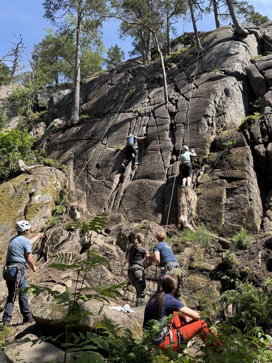 I Totaltekst har vi ikke bare språkkonsulenter, vi har også fjellklatrere. Og da er det ikke så rart at sommerfesten ble lagt til klatrefeltet på Hyggen 🧗‍♀️