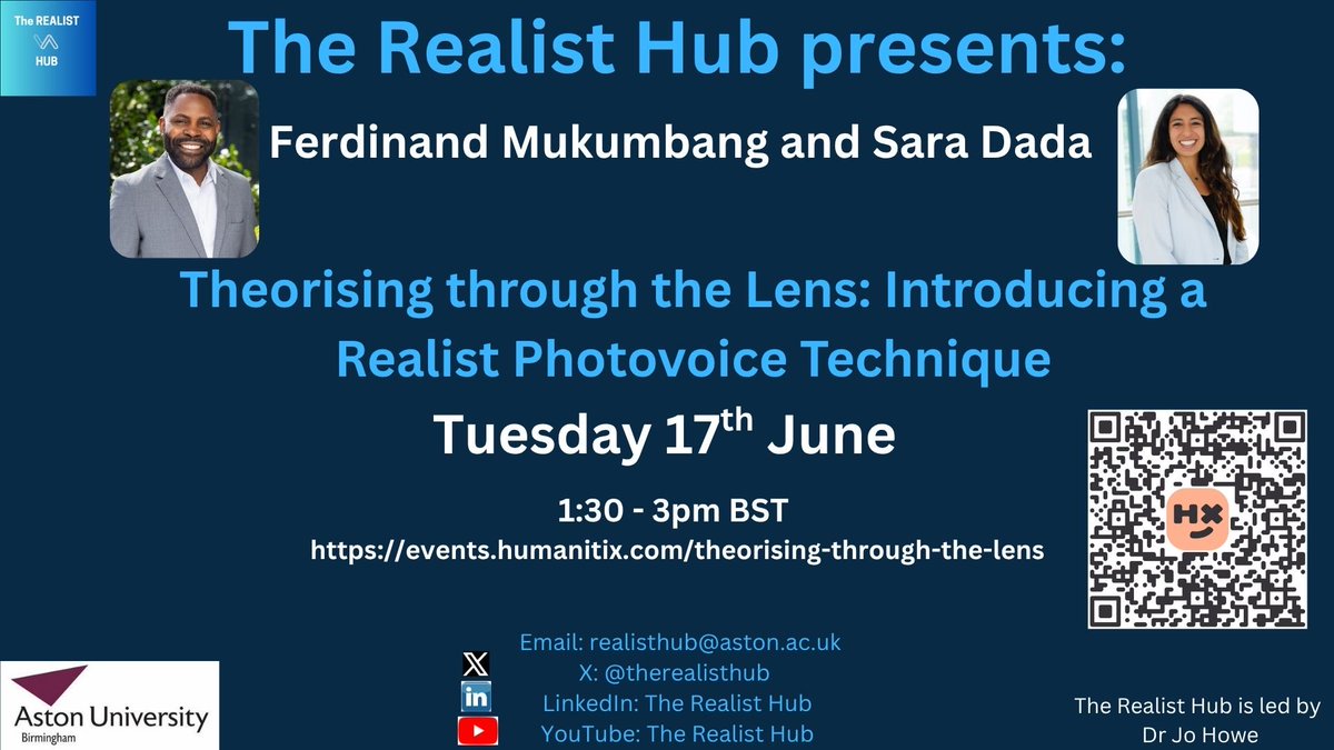 dadasara3's tweet image. Join me & @Mcferdious now at the @therealisthub! #realist #research #methods #photovoice
