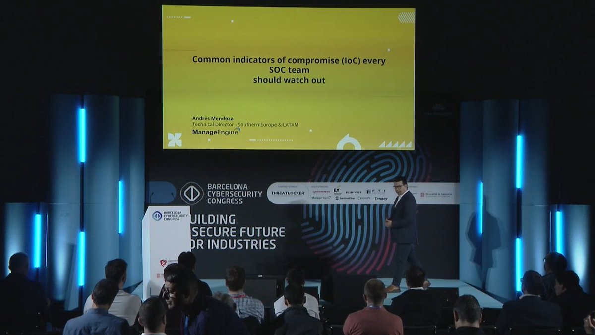 🗨️ “It’s not only about what a tool can help you with, it’s also about understanding what kind of activities you need to do after that”. 💡 In their session, #BCC25 Gold sponsor @ManageEngine showcased real-world threat scenarios, from brute-force and privilege escalation to