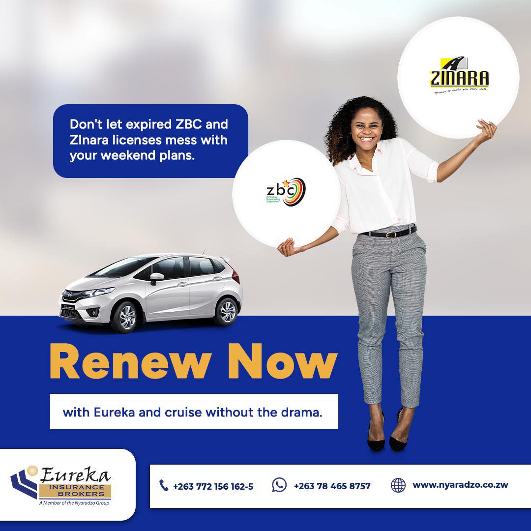 Don't let expired ZBC and Zinara licenses mess with your weekend plans. Renew now with Eureka and cruise without the drama.

#eurekainsurancebrokers
#wegotyoucovered - with Eureka Insurance Brokers
