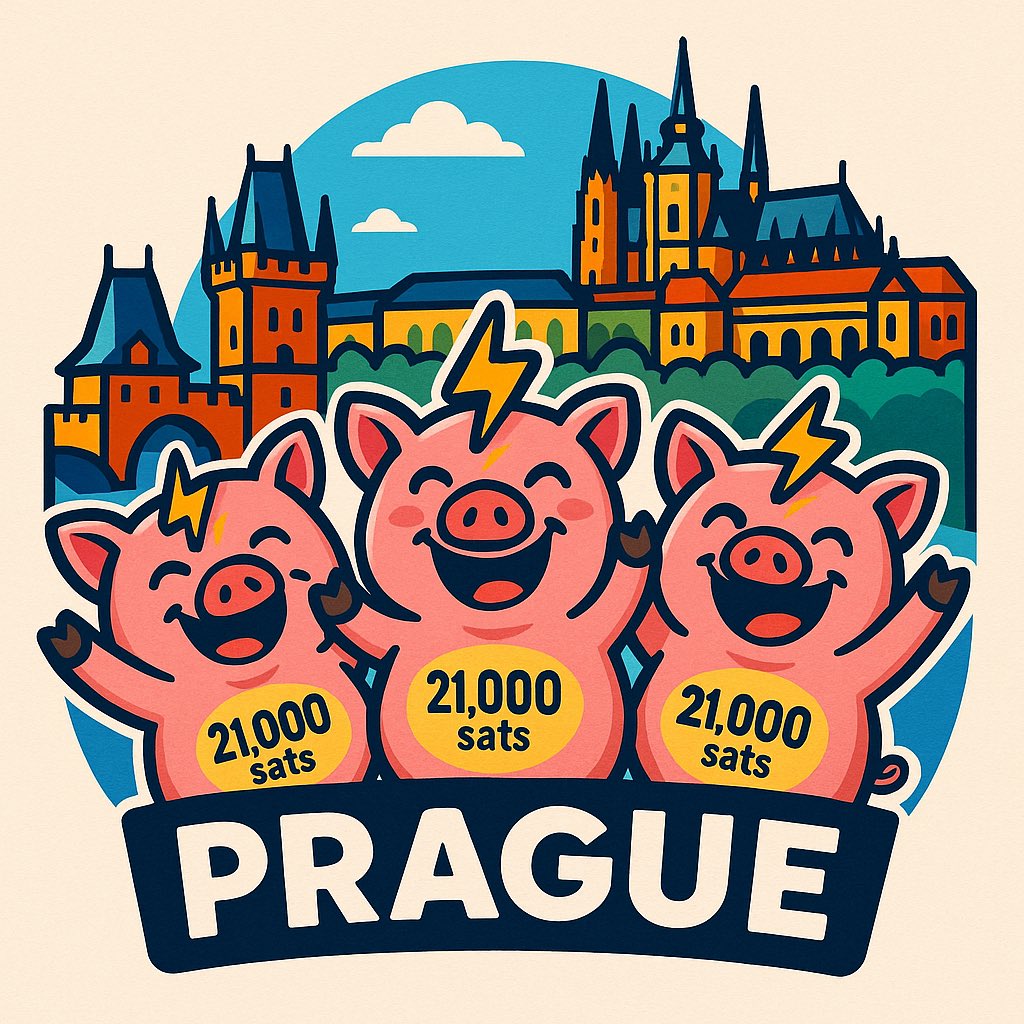 LightningPiggy ⚡️🐽 (@lightningpiggy) on Twitter photo Team <a href="/LightningPiggy/">LightningPiggy ⚡️🐽</a> is wizzing over to Prague for <a href="/BTCPrague/">BTC Prague</a> and the Dev/Hack/Day ⚡️🐽✨
We can’t wait to connect, build, and make sats the savings standard with you all! Team <a href="/LightningPiggy/">LightningPiggy ⚡️🐽</a> is wizzing over to Prague for <a href="/BTCPrague/">BTC Prague</a> and the Dev/Hack/Day ⚡️🐽✨
We can’t wait to connect, build, and make sats the savings standard with you all!