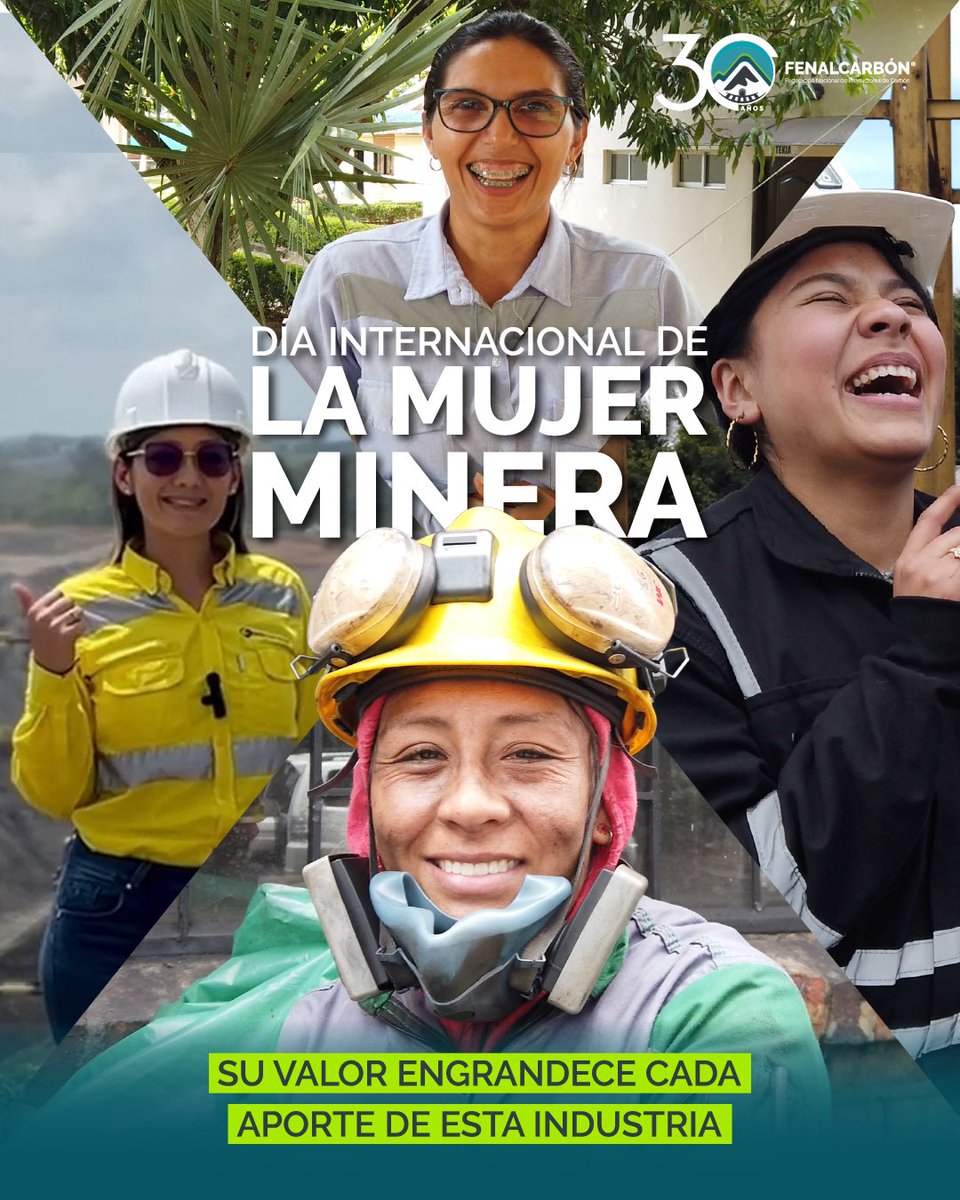 En el #DíaInternacionalDeLaMujerMinera reconocemos el liderazgo, la valentía y la contribución de las mujeres que hacen posible una minería más humana y equitativa. Desde Fenalcarbón, honramos el trabajo de cada una de ellas. 🌍💪 #MiVozDeImpacto