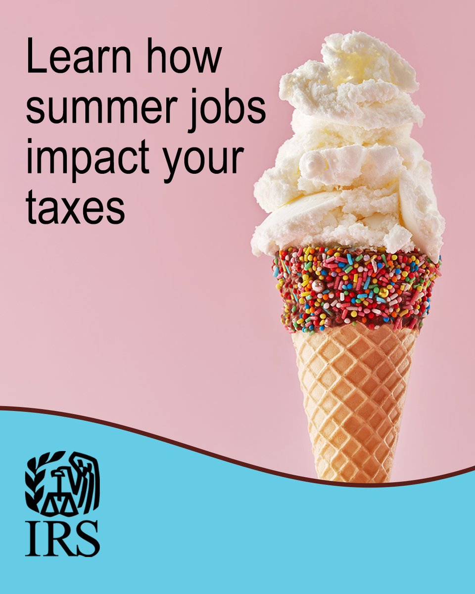 Income from summer jobs is subject to tax. Use the #IRS Tax Withholding Estimator to make sure the correct amount is withheld from your paycheck. irs.gov/withholding