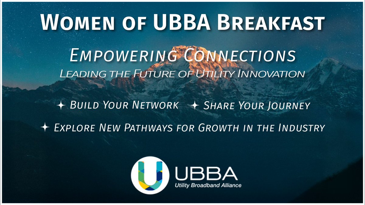 NEW at #UBBASummit2025: The Women of UBBA Breakfast 🌸
Connect. Share. Lead.
An empowering morning for women in utility broadband to network and grow together.
Don’t miss it → ubbaplugfest.org
#WUBBA #ShiftIntoHighGear #WomenInUtilities #WomenInTech